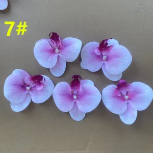 Artificial Phalaenopsis orchid flower heads, pink gradient DIY wedding decor fake flowers.