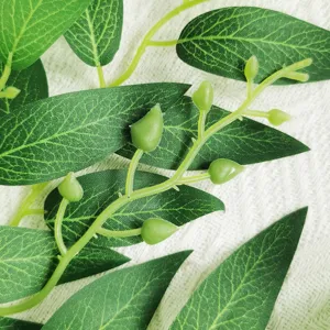 Artificial eucalyptus leaves faux green plant branch for home decor table centerpiece