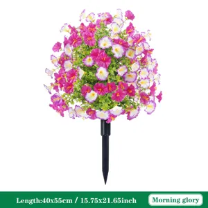 Artificial Morning Glory Ground Insert Flower Ball Fake Plant For Wedding Courtyard Garden Home Decor Simulation Greenery