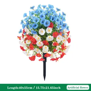Artificial morning glory flower ball stake for garden wedding home yard decor 40x55cm