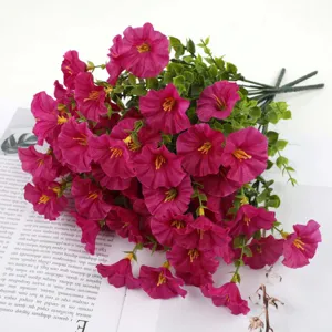 Artificial morning glory flower bouquet fake plants for home decor wedding party DIY floral arrangement