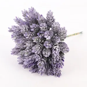Artificial frosted lavender pineapple grass bouquet for home decor floral arrangement DIY crafts