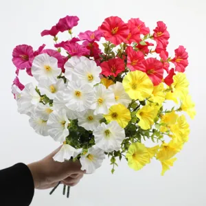 Artificial morning glory bouquet colorful fake flowers for home wedding decor DIY