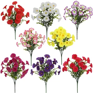 Artificial morning glory bouquets for home wedding decoration, colorful fake flower bundles.
