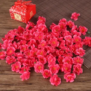 Artificial peach blossom petals fake silk plum cherry flowers for wedding party decoration.