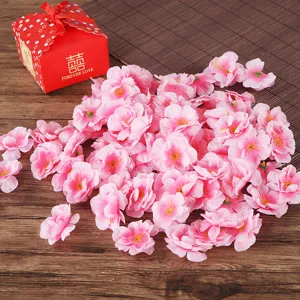 Artificial pink peach blossom petals silk flowers wedding party home decoration props