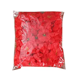 Artificial red silk flower petals in transparent bag for wedding party home DIY decor