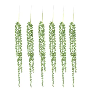 Artificial string of pearls succulent hanging plant fake vine green home decor 6pcs