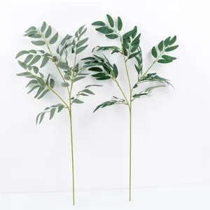 Artificial eucalyptus willow leaf branches for wedding floral arrangement and plant wall decor.