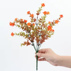 Pianta di eucalipto artificiale mazzo di fiori foglie autunnali decorazione esterna