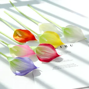 Fleurs artificielles colorées lys calla PU seule branche décoration maison mariage