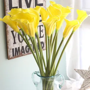 65cm Artificial Calla Lily Yellow PU Flower Table Centerpiece Living Room Home Decor
