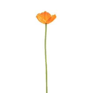 Fiore di papavero artificiale PU arancione stelo lungo per decorazione di nozze a casa floral