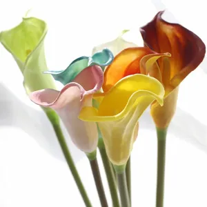 Colorful artificial calla lily flower bouquet 65cm PU fake flowers for home desktop living room decor