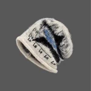 Αμερικάνικο Ρετρό Πλεκτό Beanie με Γράμματα Ζακάρ για Άνδρες Γυναίκες Φθινόπωρο Χειμώνας Ζεστό Λούτρινο Beanie Streetwear