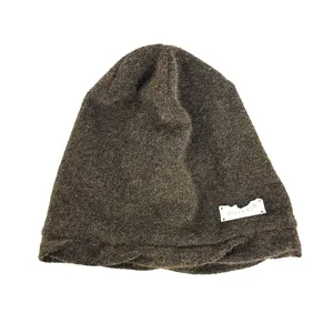 Gorro slouchy estilo coreano marrón oscuro invierno cálido sombrero tejido suave uso diario