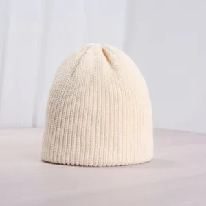 Solid Color Vintage Knitted Beanie Hat For Men Women Thick Warm Winter Cuffed Skull Cap Ribbed Streetwear Headwear Accessory