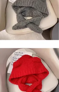 Detailed view of the cute plush bear ear hat showing soft fuzzy texture and cozy design.