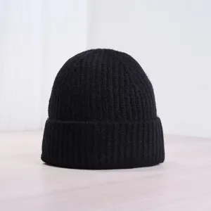 Bonnet en tricot noir hiver chaud unicolore bonnet skull casual unisexe outdoor bonnet thermique