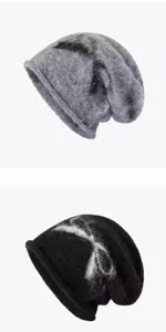 Bonnet en tricot pour femme avec motif jacquard nœud élégant, chaud et confortable.