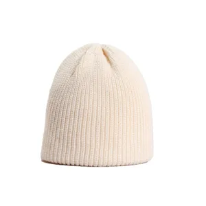 Autumn winter thick warm knit beanie solid color casual street fashion unisex cold hat.