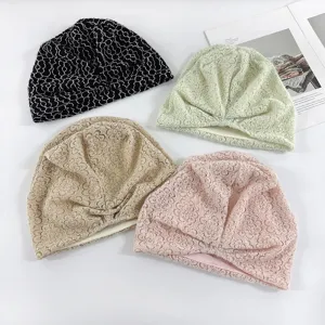 Women thin lace floral beanie hat spring autumn elegant turban cap stretchy headwear soft