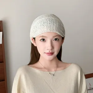 Atmungsaktives Mesh Stirnband für Damen, elastisches Haarband für Gesichtsreinigung weiß