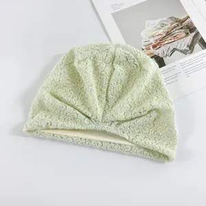 Women's spring autumn thin lace floral jacquard slouchy beanie hat elegant head wrap