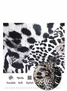 Leopard print shoulder bag detail view, soft fabric, durable and scratch-resistant daily use.