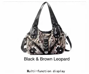 Leopard print women shoulder bag multi-function fashion crossbody handbag top handle.