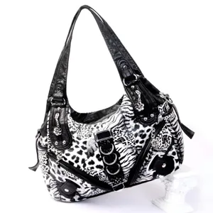 Women's Fashion Leopard Print Shoulder Bag PU Leather Trendy Underarm Crossbody Bag Casual Tote Bag Handbag