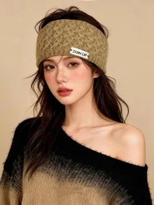 Diadema de punto para mujer invierno cálido lana calentador de orejas accesorio elegante