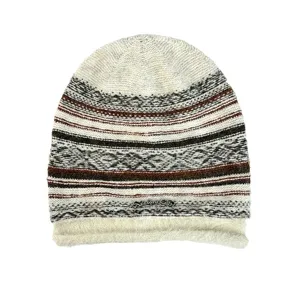 Mujer invierno cálido gorro de punto retro jacquard slouchy sombrero elegante felpa
