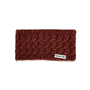 Diadema de punto rojo oscuro para mujer, accesorio para el pelo de invierno cálido y elegante.