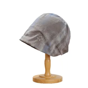 Retro tie-dye star slouchy beanie hat for women, autumn winter casual fashion warm cap.