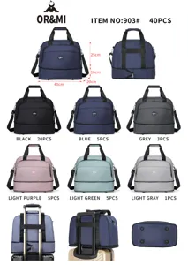 Large capacity travel duffel bag with trolley sleeve, lightweight gym luggage for business.