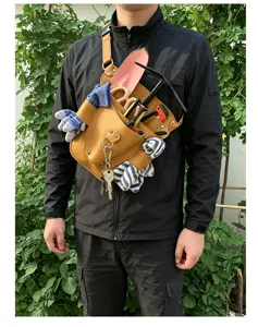 Bolsa de herramientas de jardinería multibolsillo, bolso cruzado portátil para exteriores.