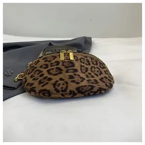 Stylish leopard print chest bag for women fashion casual sling crossbody bag purse