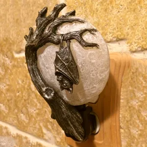 Halloween gothic bat resin wall night light, perfect holiday home decor plug-in lamp.