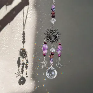Κρυσταλλικό Suncatcher Wind Chime Κρεμαστό Κόσμημα Φεγγάρι Αστέρι Θεά Prism Rainbow Maker για Διακόσμηση Σπιτιού Κήπου