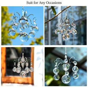 Crystal glass hanging suncatcher pendant for indoor outdoor window garden decoration and light catch.