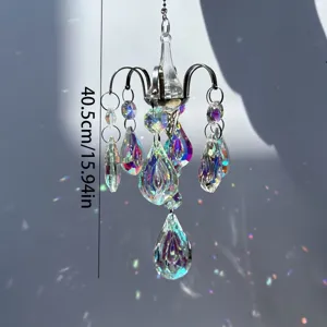 Crystal suncatcher hanging prism ornament chandelier style for indoor window garden decor