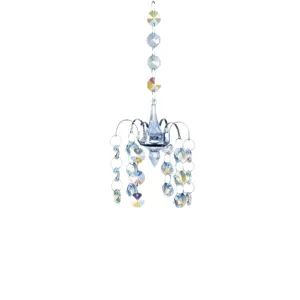 Crystal glass hanging suncatcher outdoor indoor window decoration crystal prism light catcher pendant.
