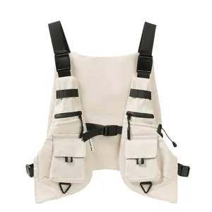 Herren Funktionelle Taktische Brusttasche Outdoor Arbeitskleidung Weste Streetwear