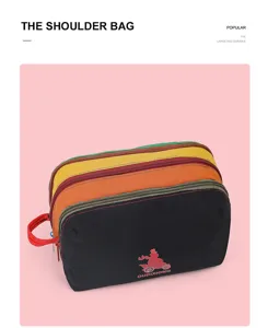 Fashion waterproof nylon large capacity cosmetic bag multi-compartment travel makeup organizer