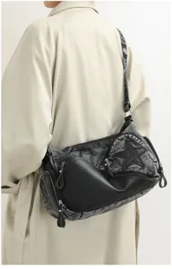 2025 Fashion Star Denim Shoulder Bag Casual Vintage Underarm Crossbody Bag for Women