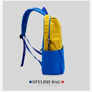 Dopamine colorblock backpack, stylish outdoor travel casual daypack, waterproof fabric.