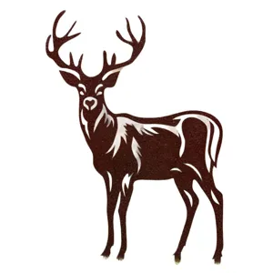 Metal deer silhouette Christmas garden decoration, outdoor yard ornament for holiday decor.