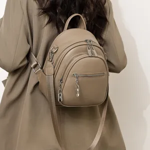 Stilvoller Damen Rucksack aus weichem Leder Freizeit Mode Reiserucksack kompaktes Design