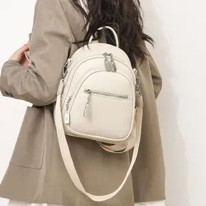Weicher Leder Rucksack für Damen, lässiger stilvoller multifunktionaler Reise-Tagesrucksack.